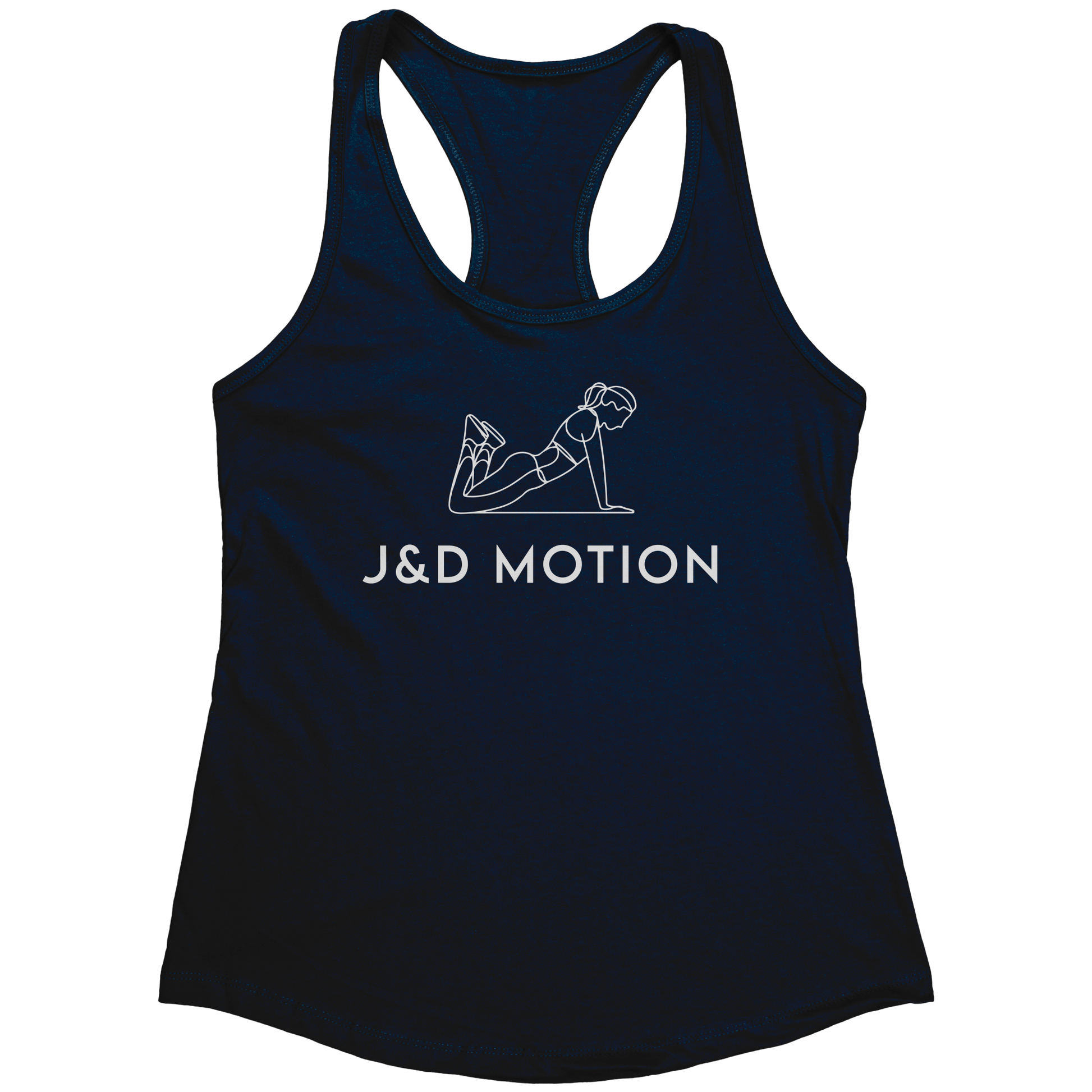 J&D Motion Push-Up Cutie Women's Racerback Tank (White Graphic) by teelaunch