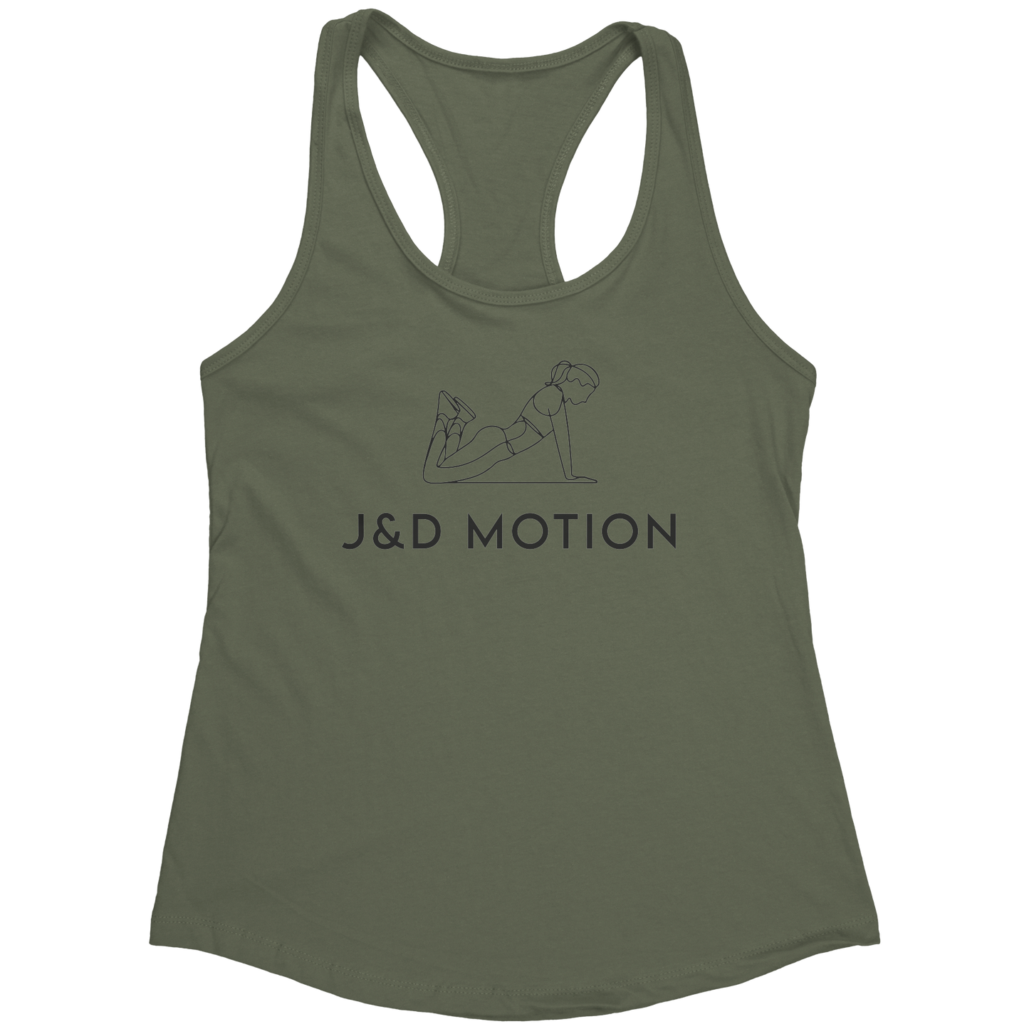 J&D Motion Push-Up Cutie Women's Racerback Tank (Black Graphic) by teelaunch