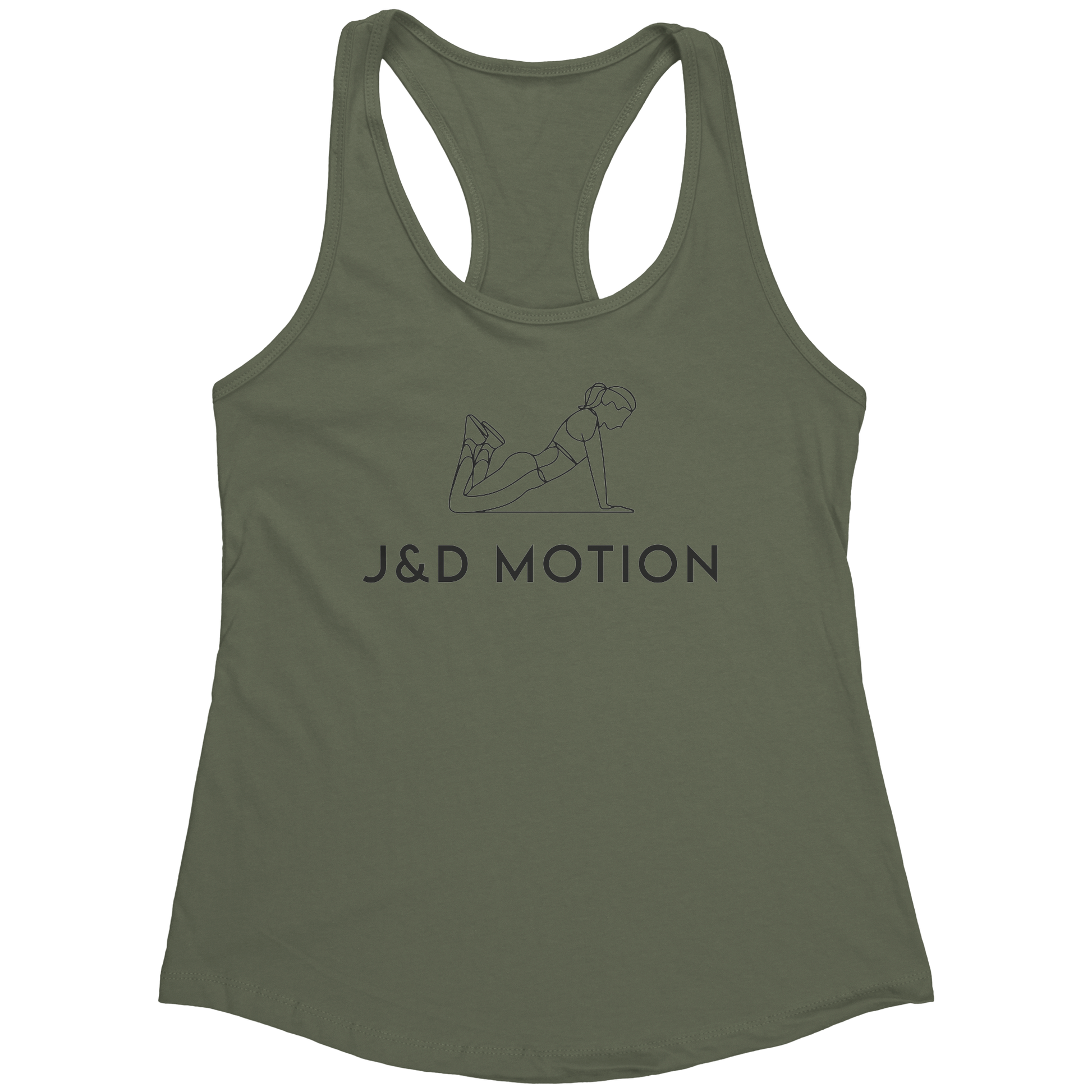 J&D Motion Push-Up Cutie Women's Racerback Tank (Black Graphic) by teelaunch