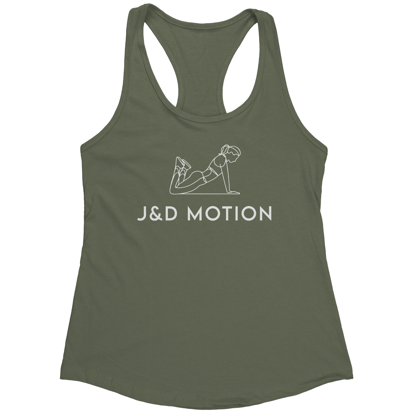 J&D Motion Push-Up Cutie Women's Racerback Tank (White Graphic) by teelaunch