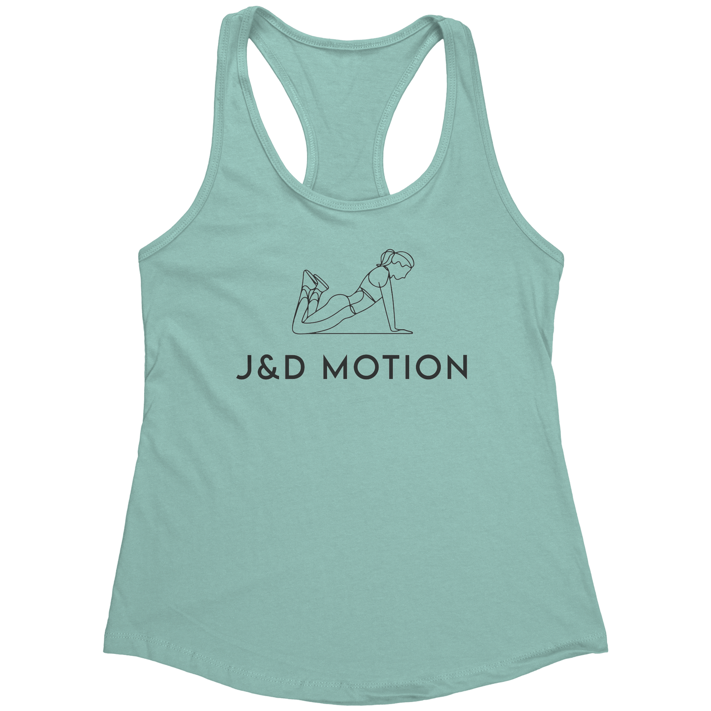 J&D Motion Push-Up Cutie Women's Racerback Tank (Black Graphic) by teelaunch