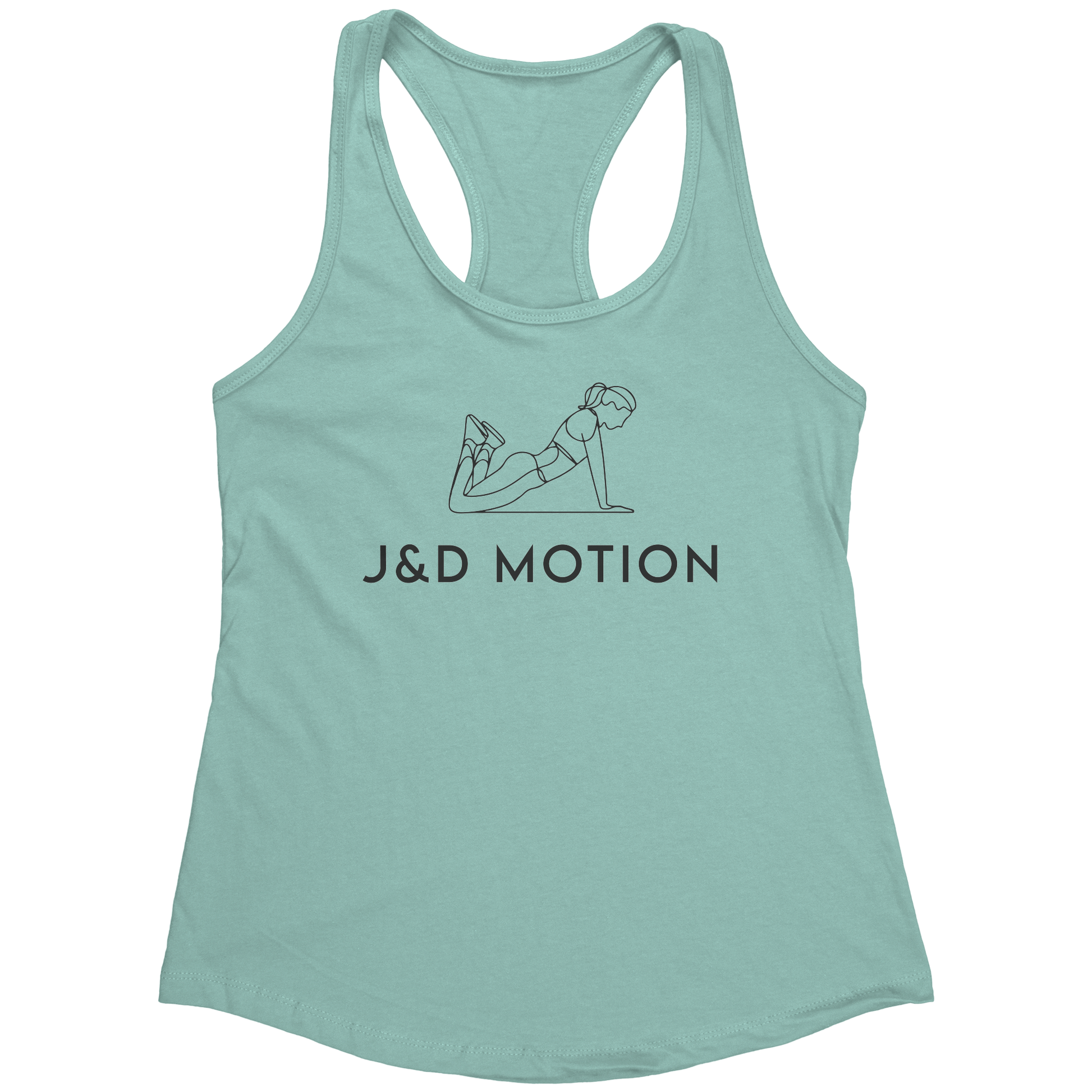 J&D Motion Push-Up Cutie Women's Racerback Tank (Black Graphic) by teelaunch