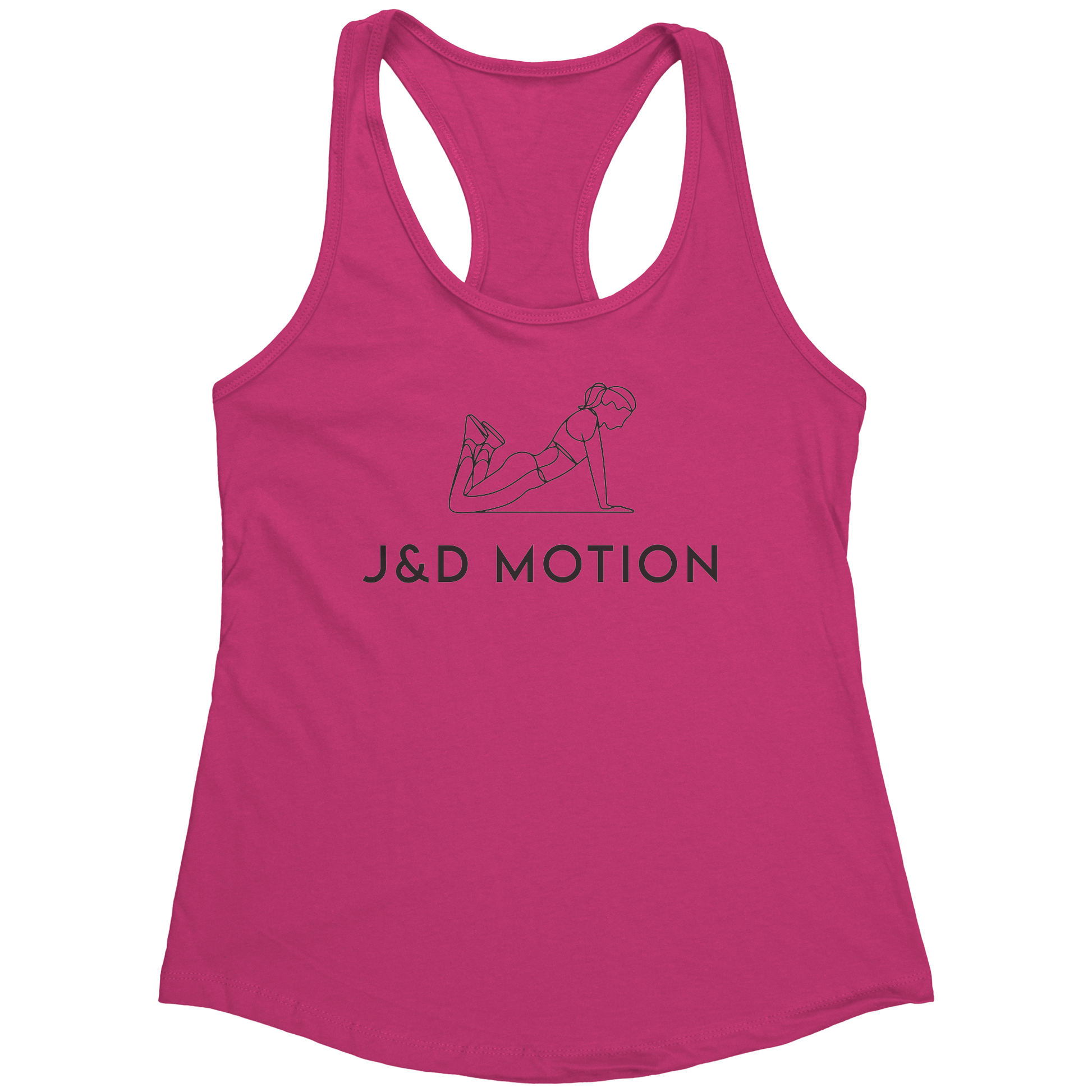 J&D Motion Push-Up Cutie Women's Racerback Tank (Black Graphic) by teelaunch