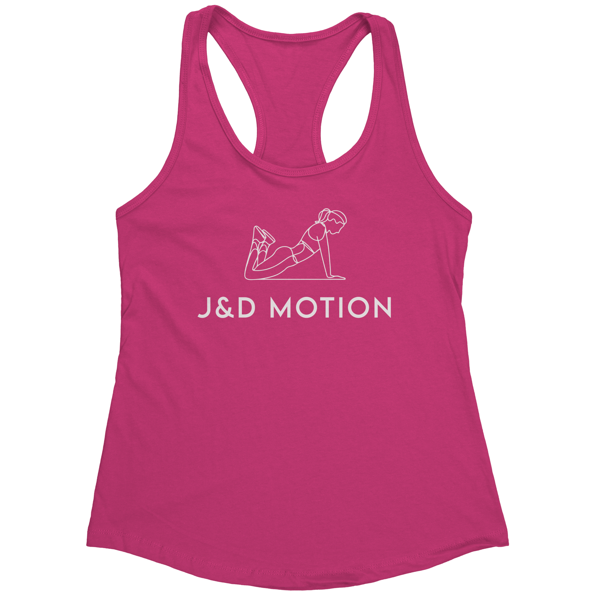 J&D Motion Push-Up Cutie Women's Racerback Tank (White Graphic) by teelaunch