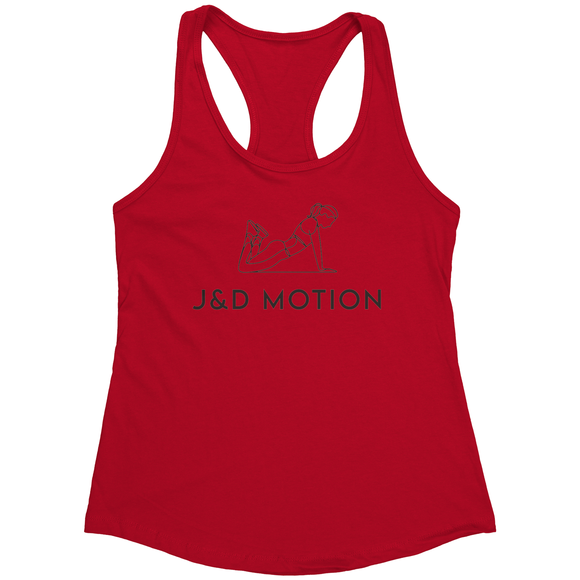 J&D Motion Push-Up Cutie Women's Racerback Tank (Black Graphic) by teelaunch