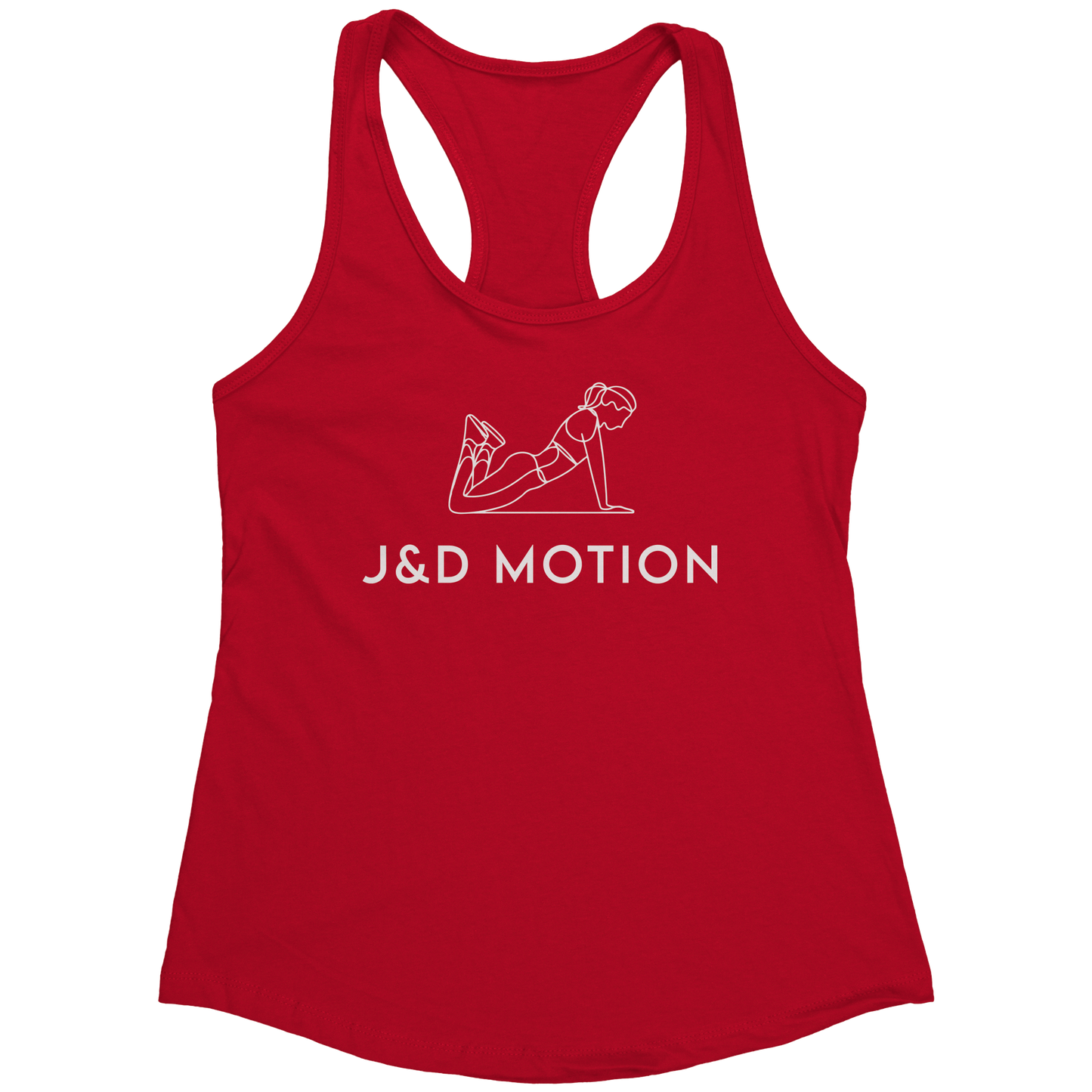 J&D Motion Push-Up Cutie Women's Racerback Tank (White Graphic) by teelaunch