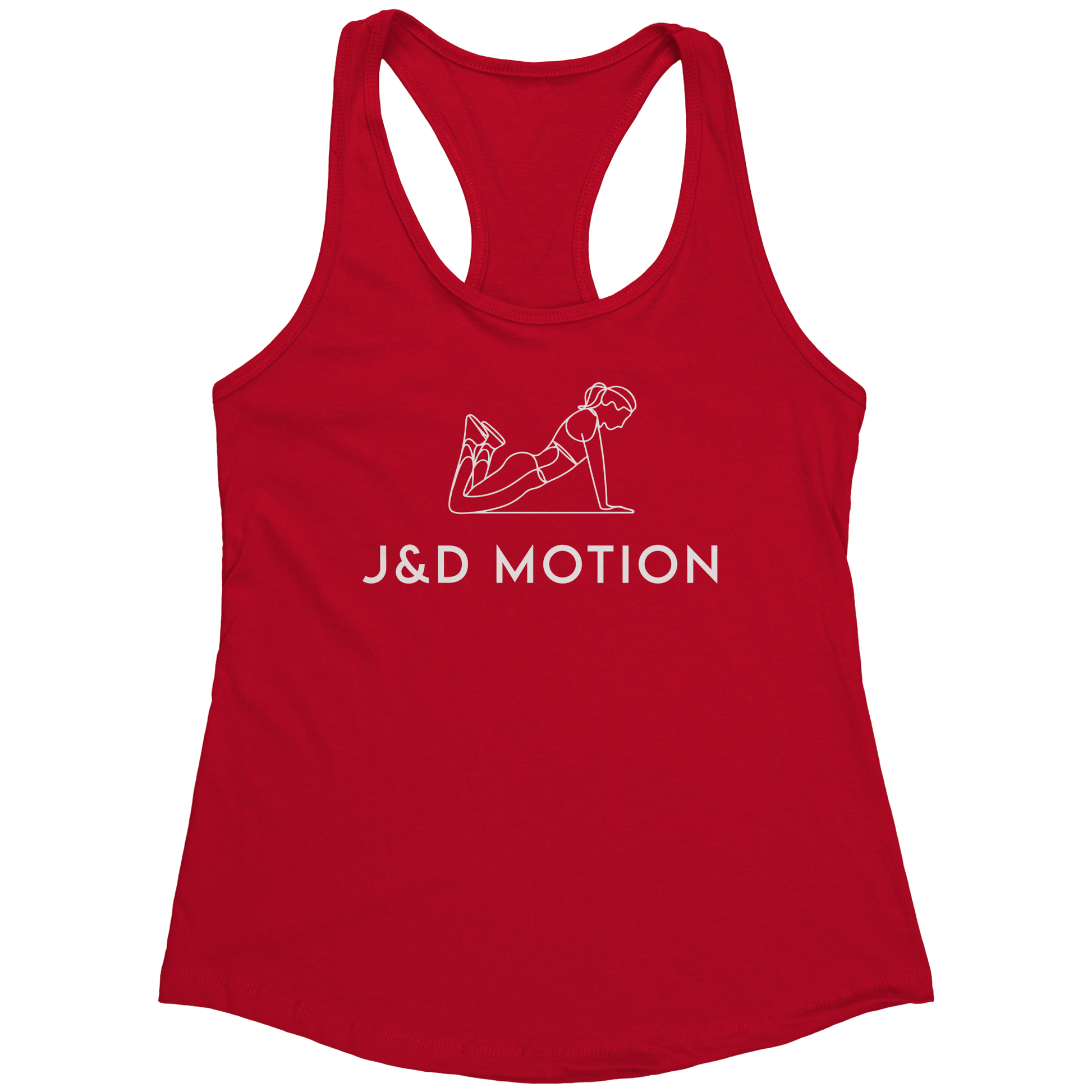 J&D Motion Push-Up Cutie Women's Racerback Tank (White Graphic) by teelaunch