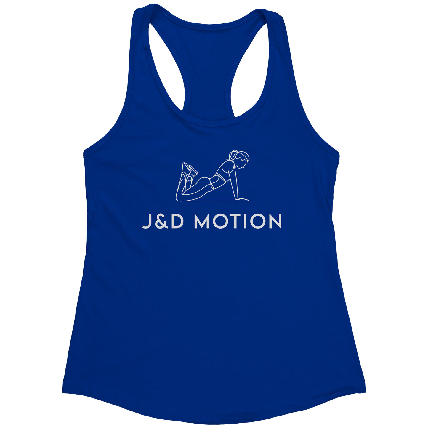 J&D Motion Push-Up Cutie Women's Racerback Tank (White Graphic) by teelaunch