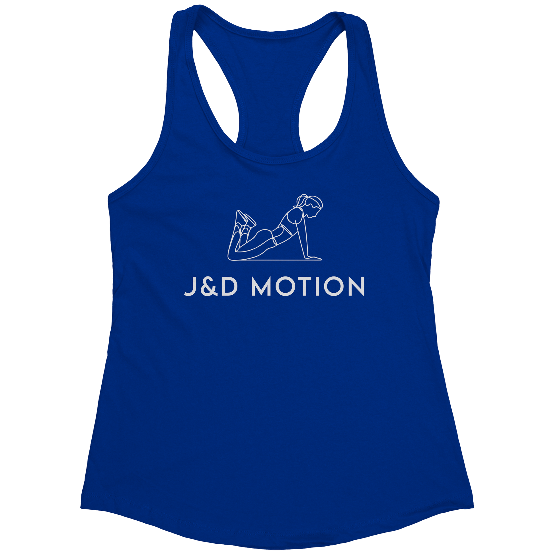 J&D Motion Push-Up Cutie Women's Racerback Tank (White Graphic) by teelaunch