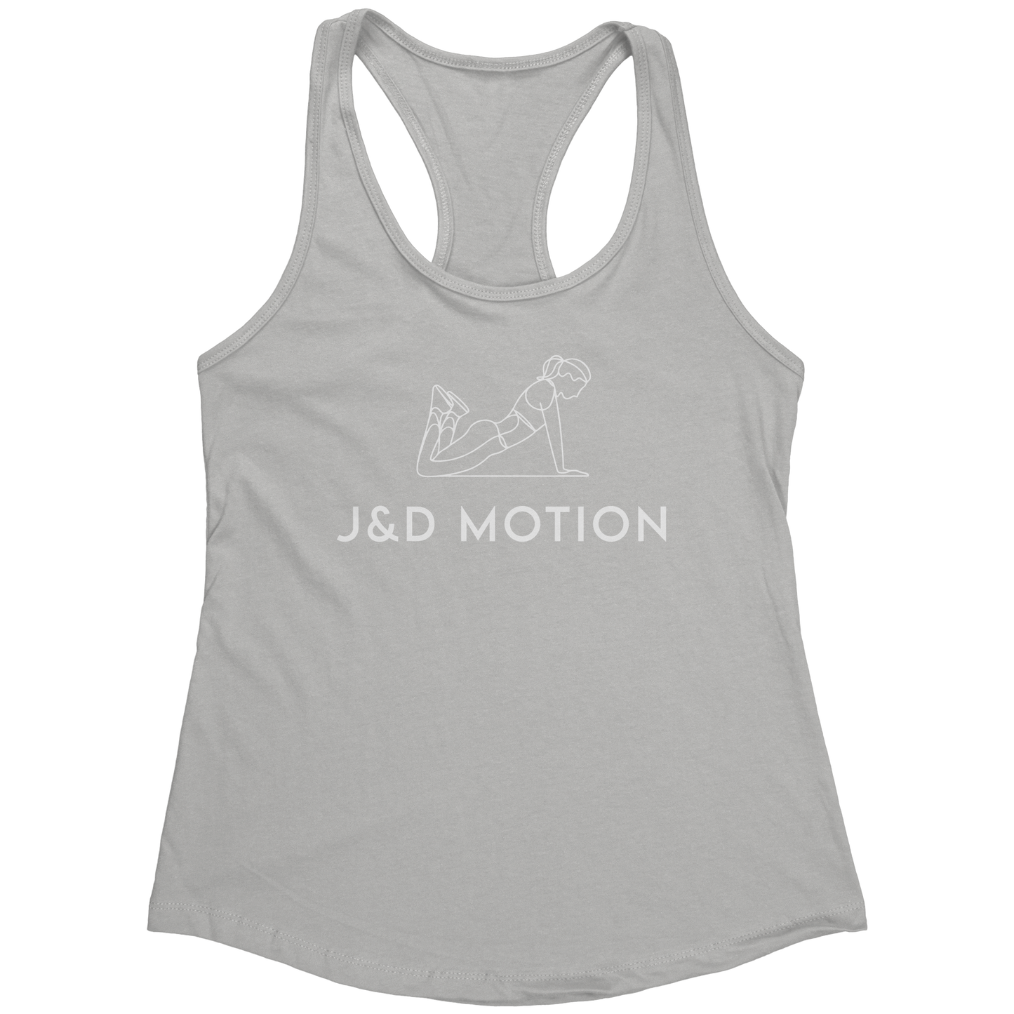 J&D Motion Push-Up Cutie Women's Racerback Tank (White Graphic) by teelaunch