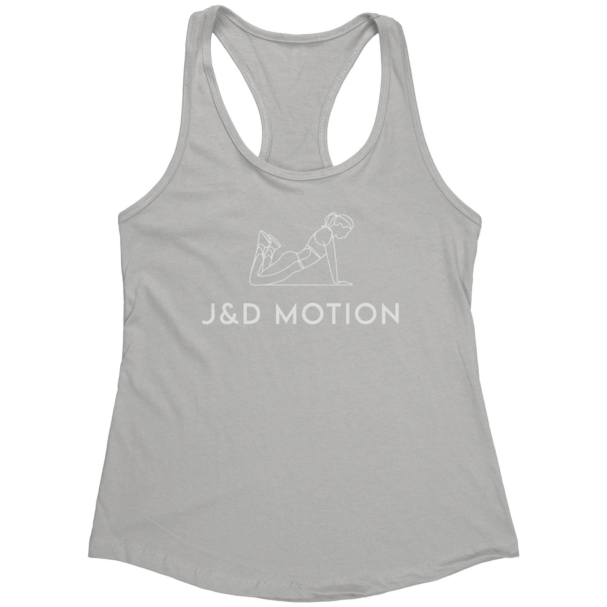 J&D Motion Push-Up Cutie Women's Racerback Tank (White Graphic) by teelaunch