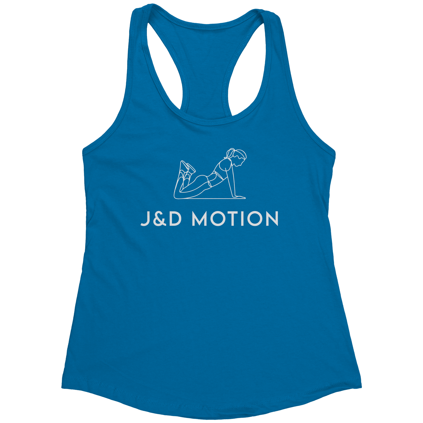 J&D Motion Push-Up Cutie Women's Racerback Tank (White Graphic) by teelaunch