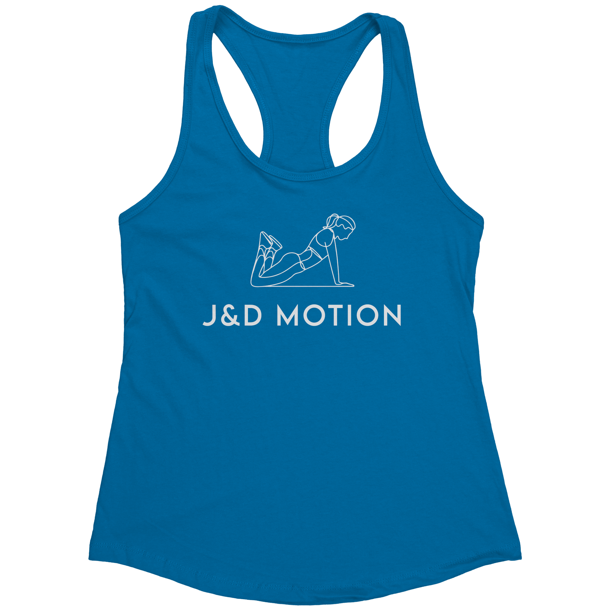J&D Motion Push-Up Cutie Women's Racerback Tank (White Graphic) by teelaunch