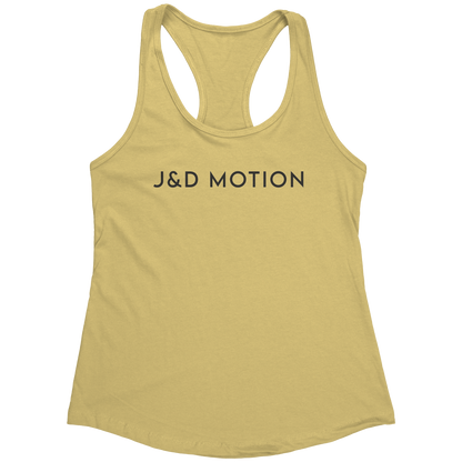J&D Motion Women's Racerback Tank (Black Text) by teelaunch