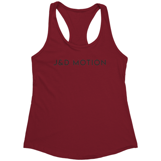 J&D Motion Women's Racerback Tank (Black Text) by teelaunch
