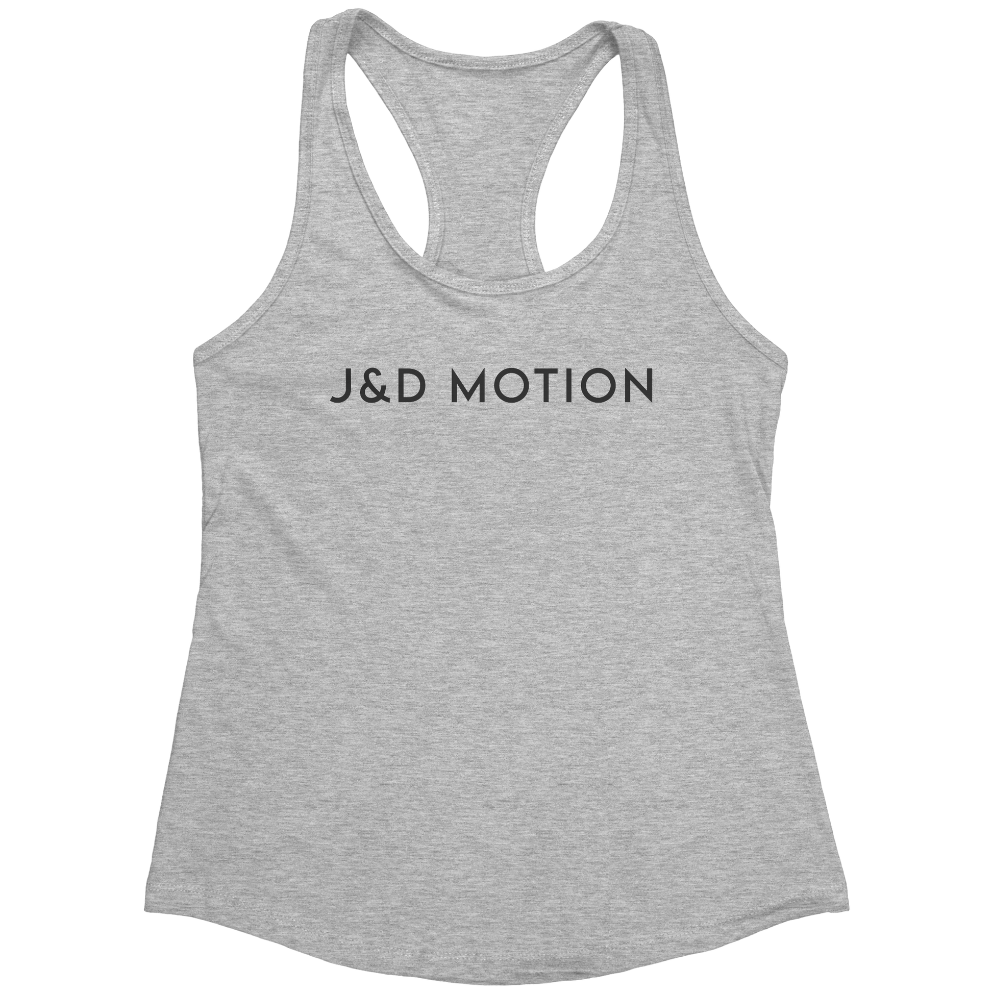 J&D Motion Women's Racerback Tank (Black Text) by teelaunch