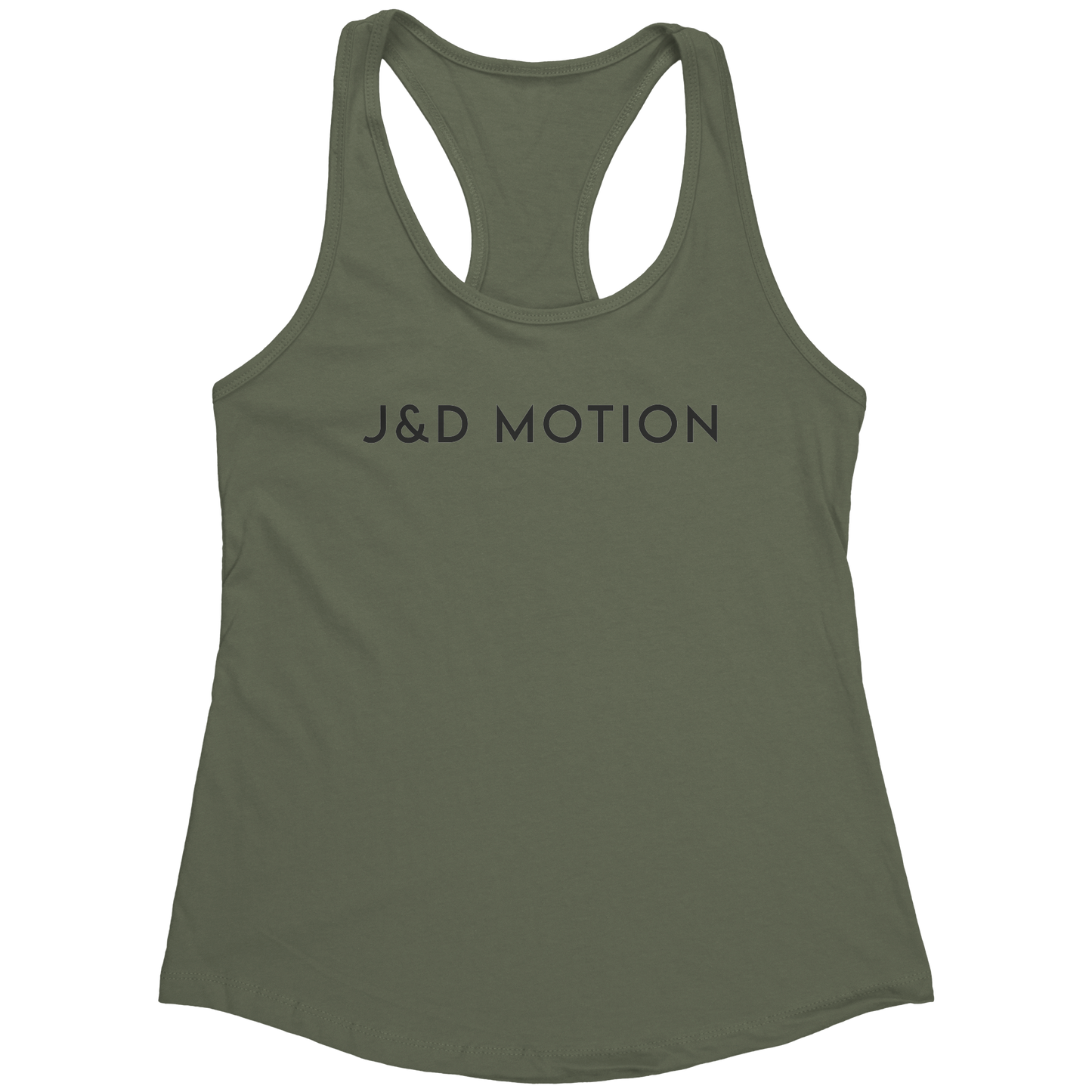 J&D Motion Women's Racerback Tank (Black Text) by teelaunch