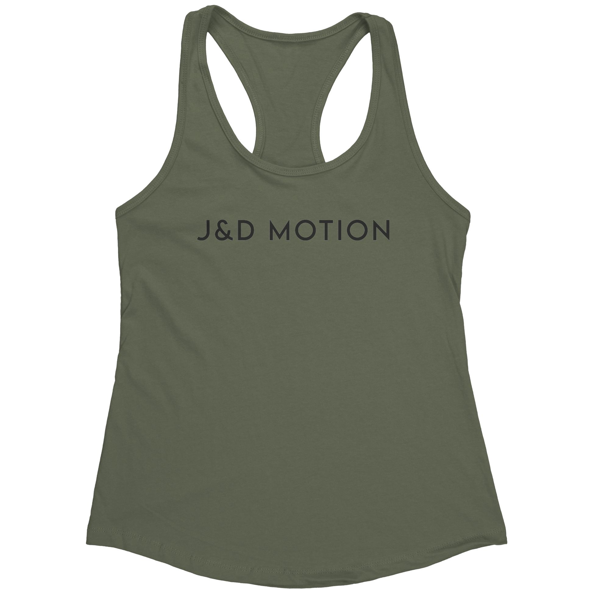J&D Motion Women's Racerback Tank (Black Text) by teelaunch