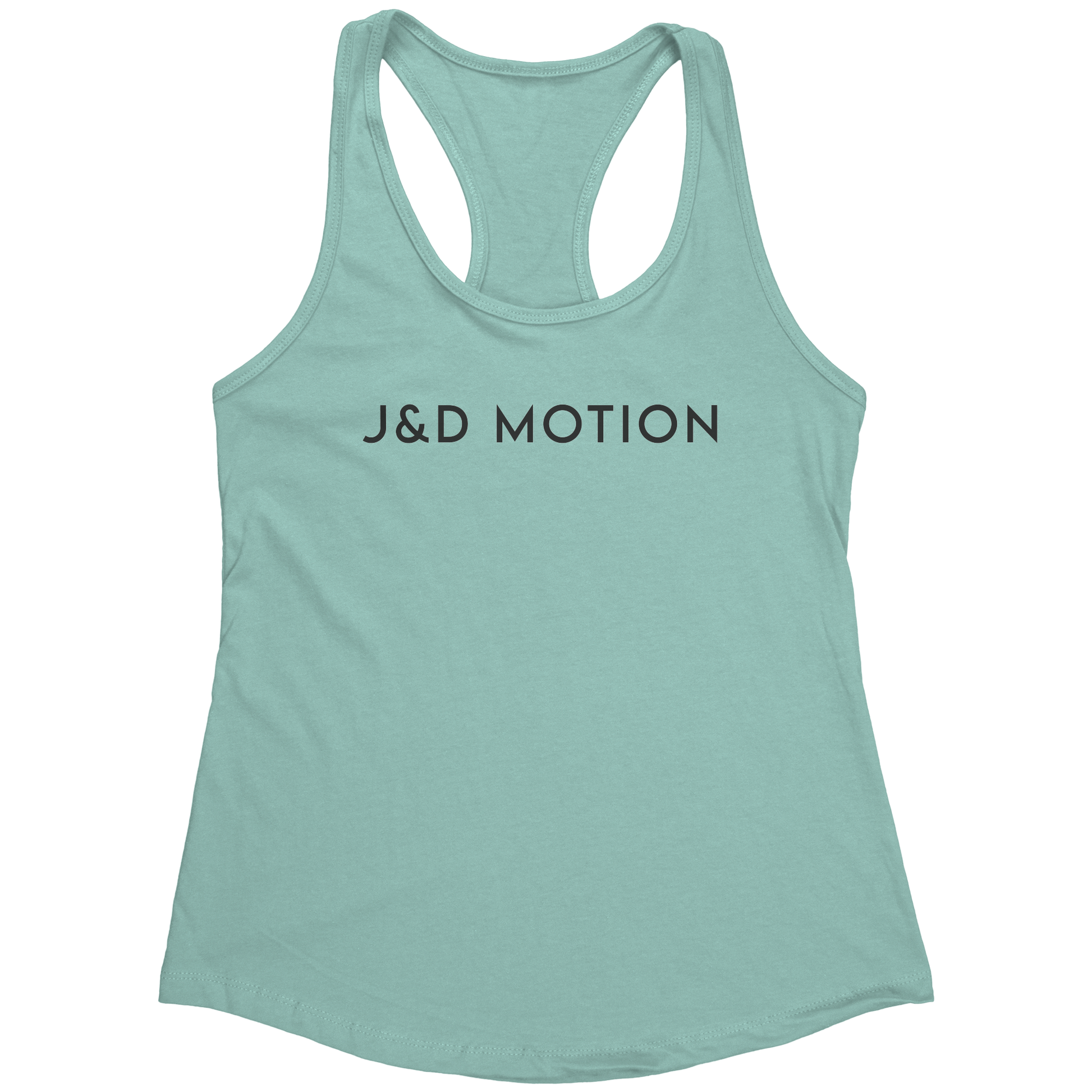 J&D Motion Women's Racerback Tank (Black Text) by teelaunch