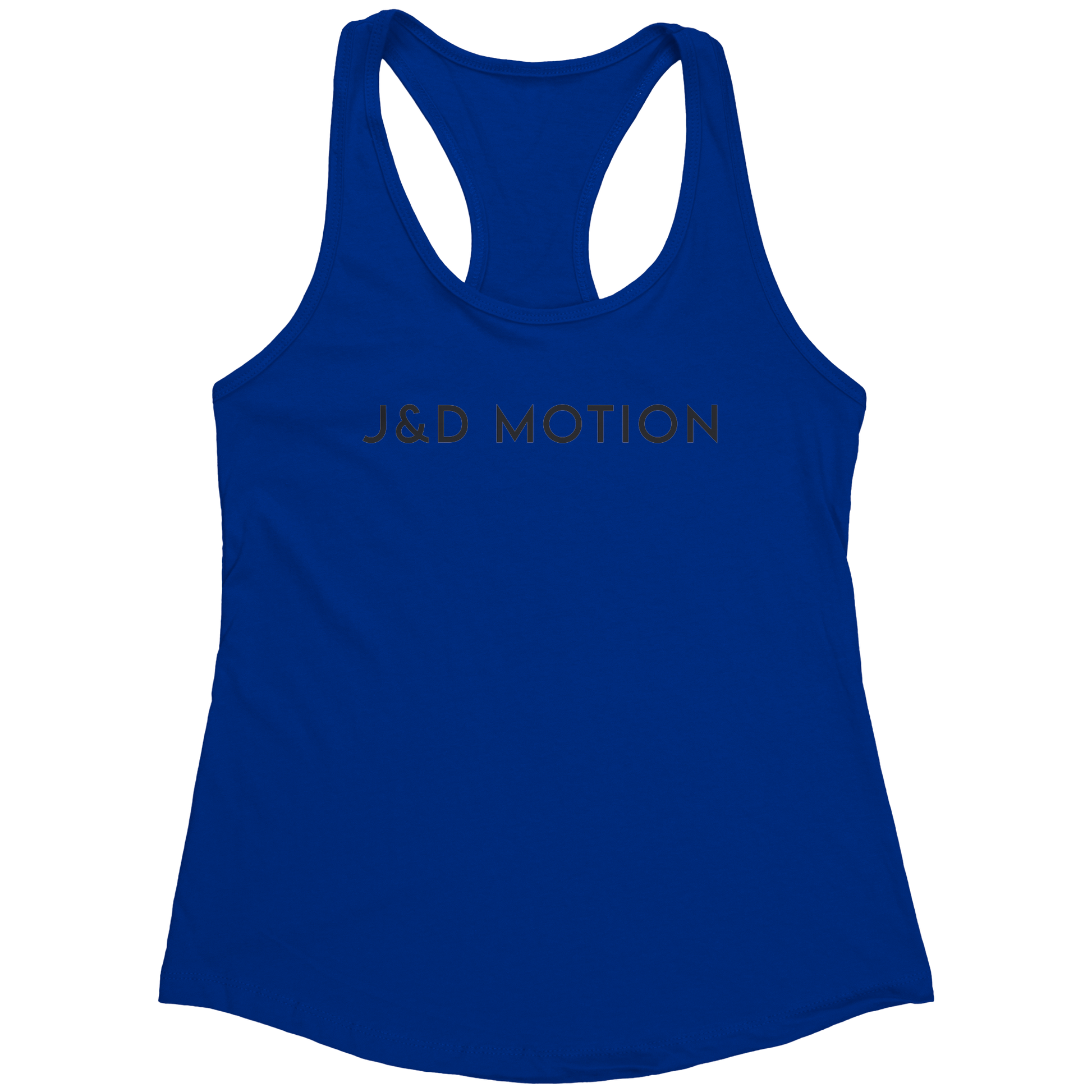 J&D Motion Women's Racerback Tank (Black Text) by teelaunch