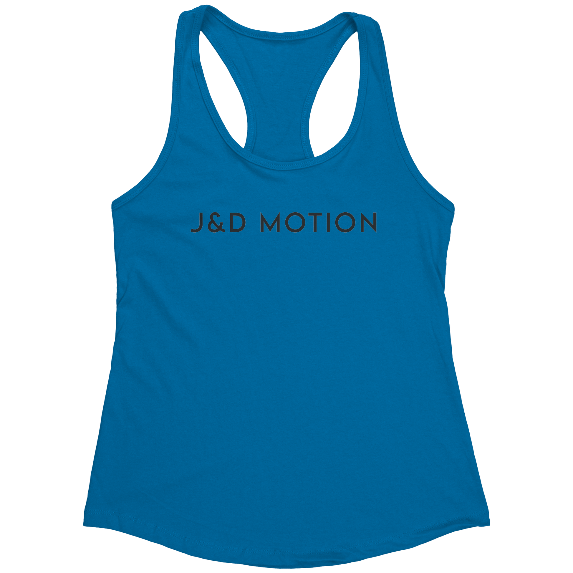 J&D Motion Women's Racerback Tank (Black Text) by teelaunch