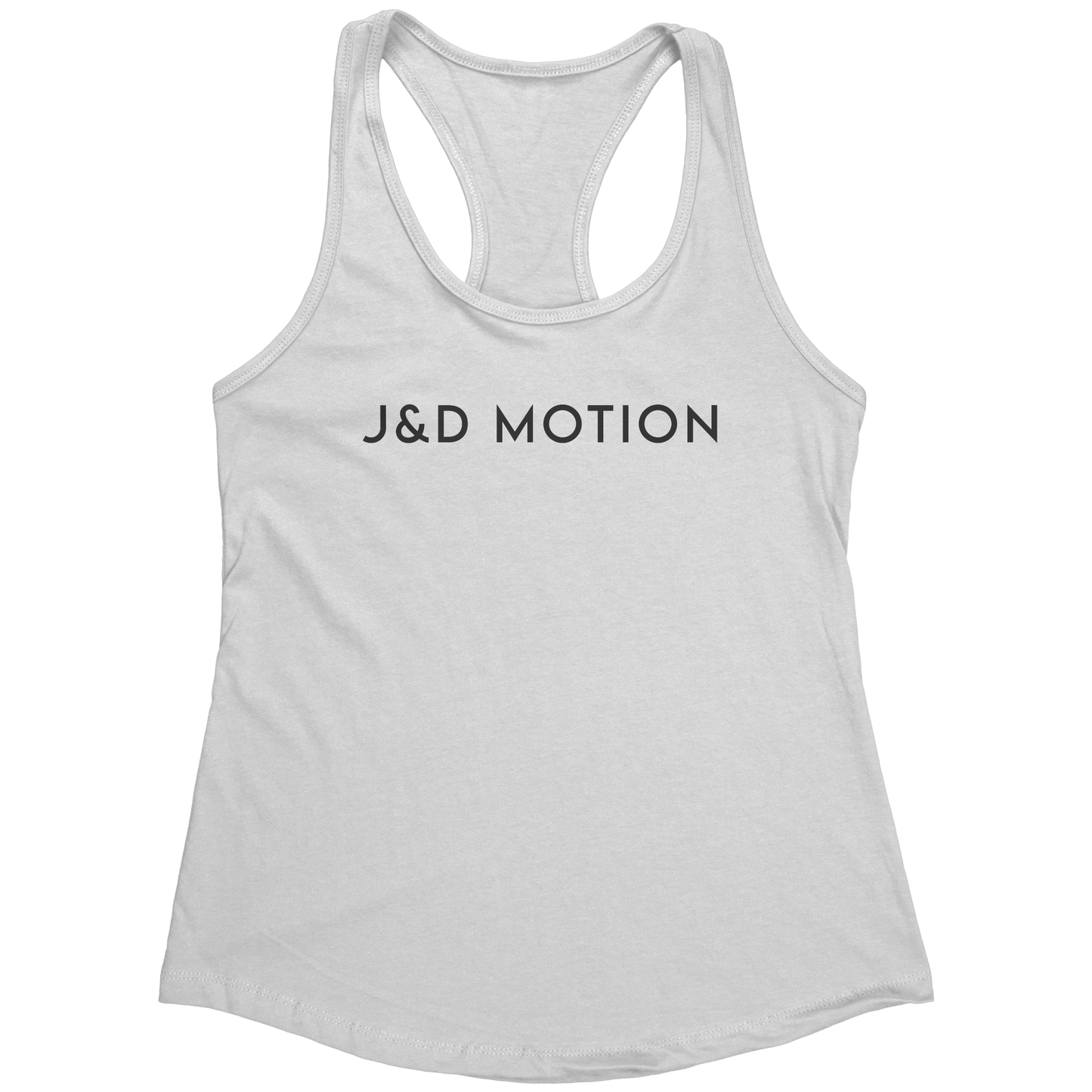 J&D Motion Women's Racerback Tank (Black Text) by teelaunch