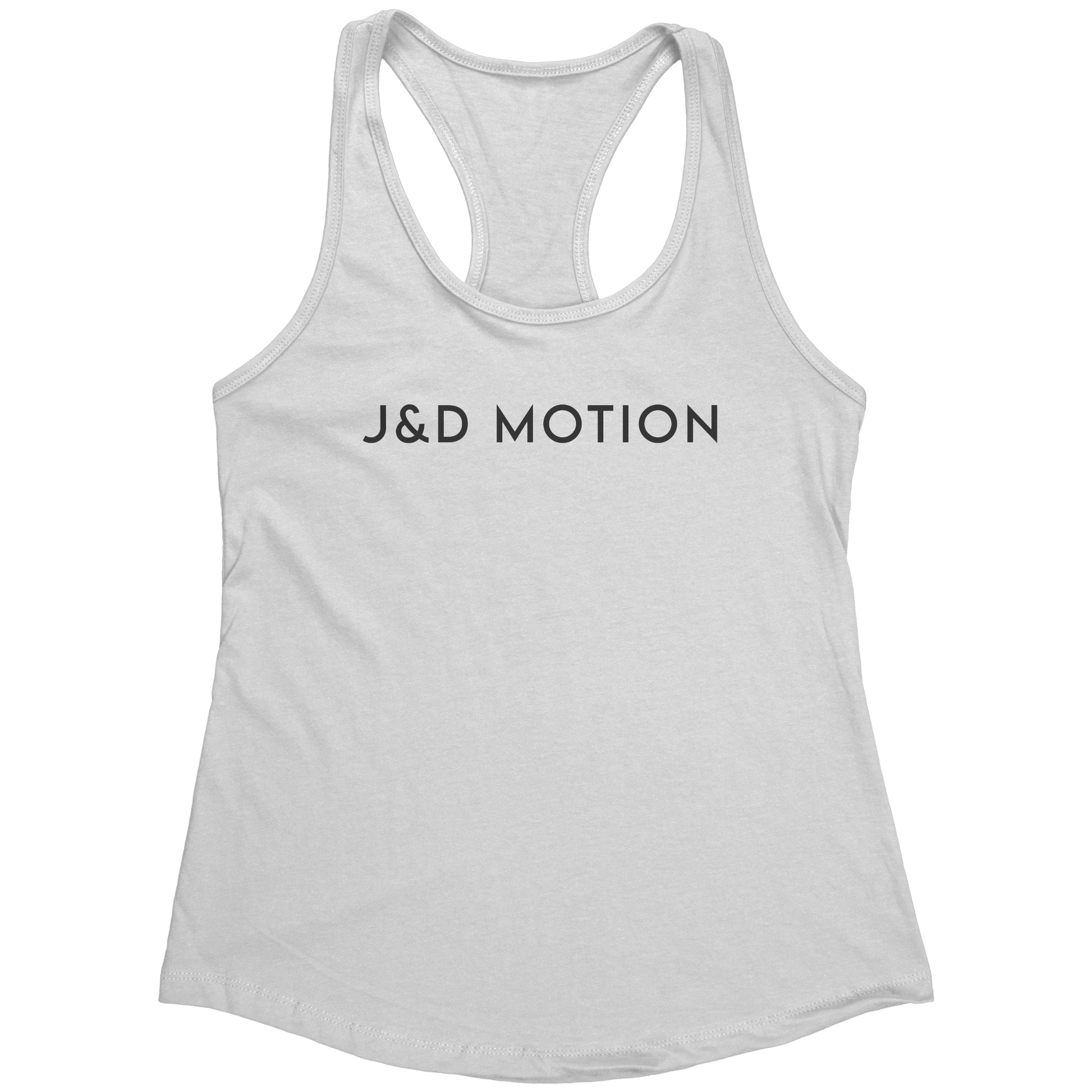 J&D Motion Women's Racerback Tank (Black Text) by teelaunch
