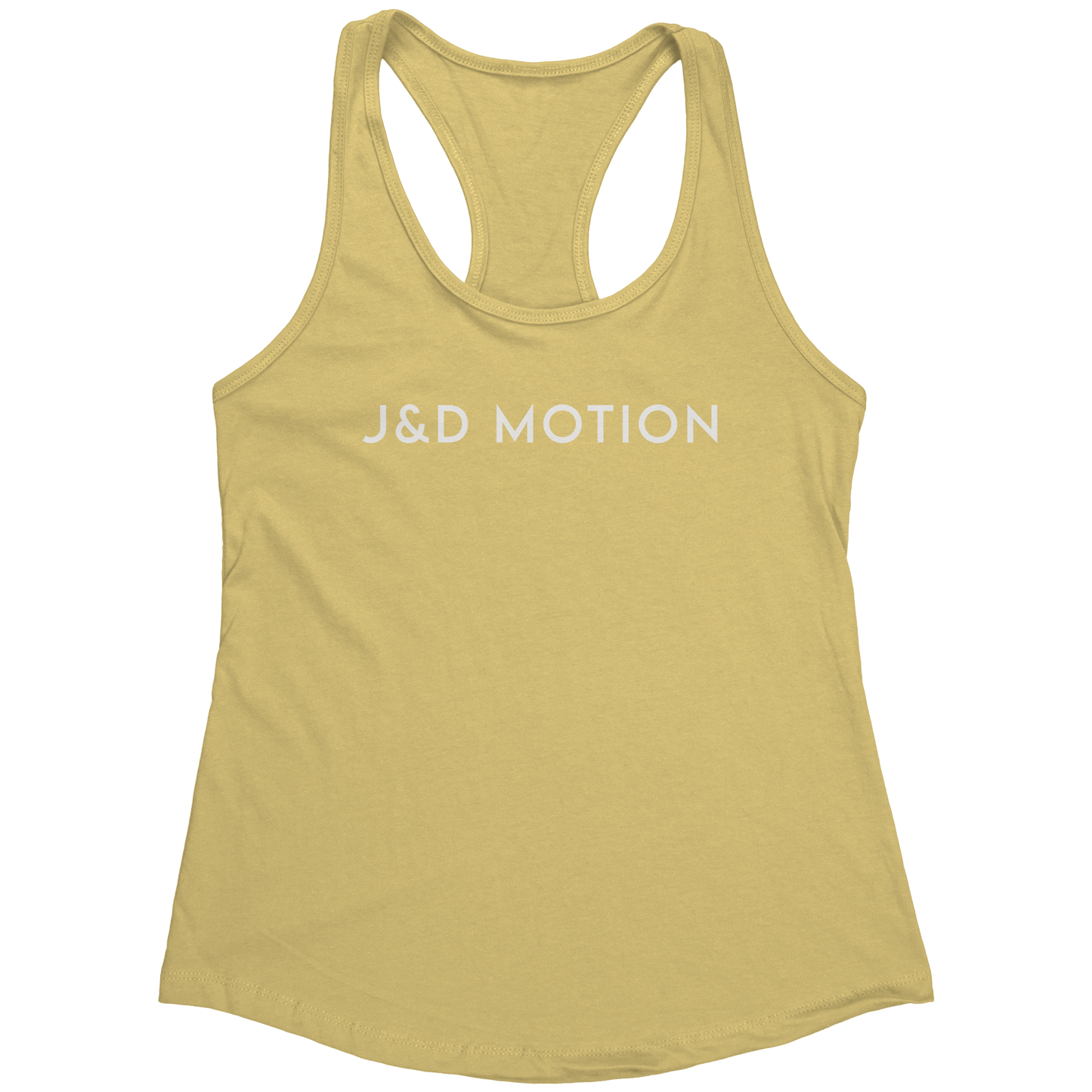J&D Motion Women's Racerback Tank (White Text) by teelaunch