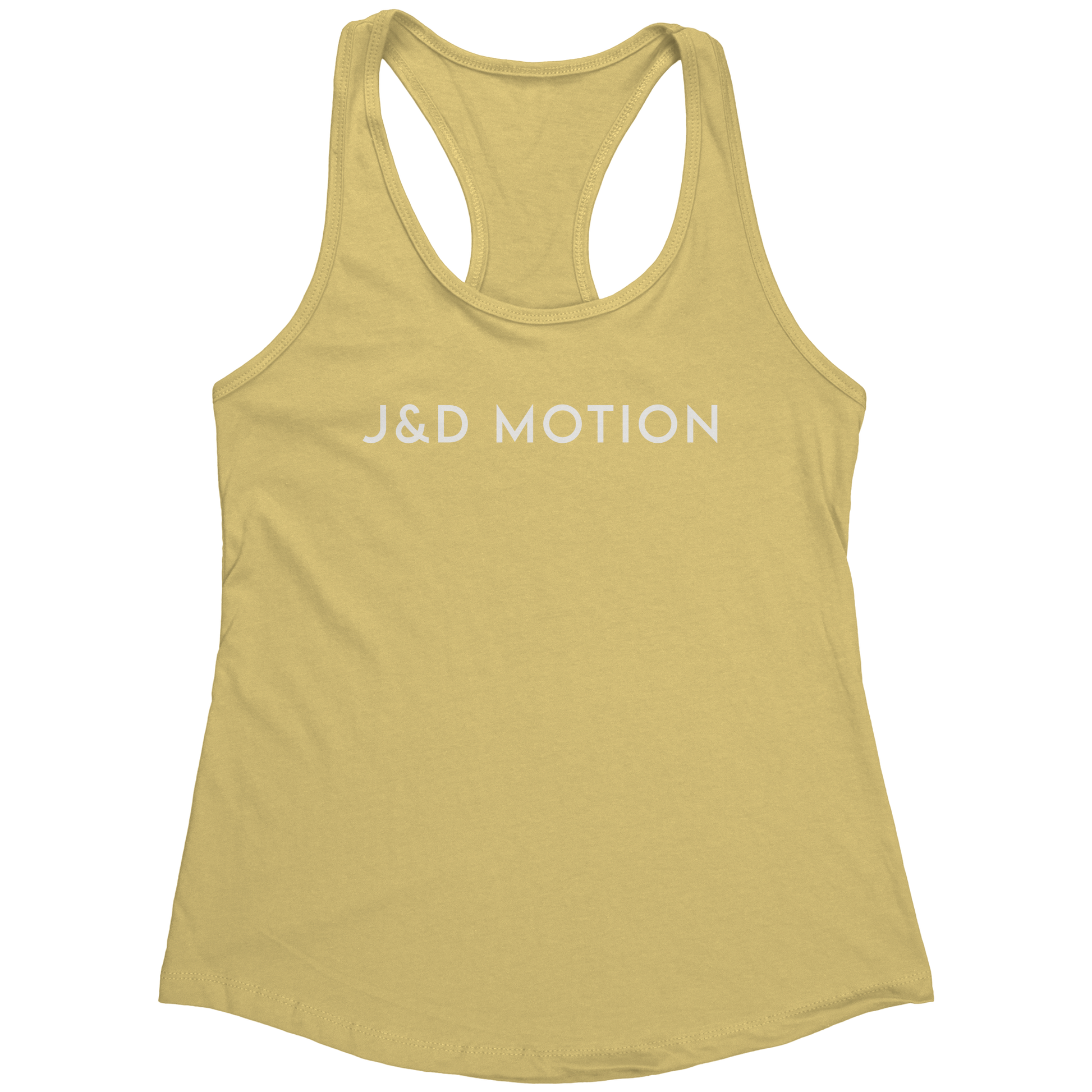 J&D Motion Women's Racerback Tank (White Text) by teelaunch