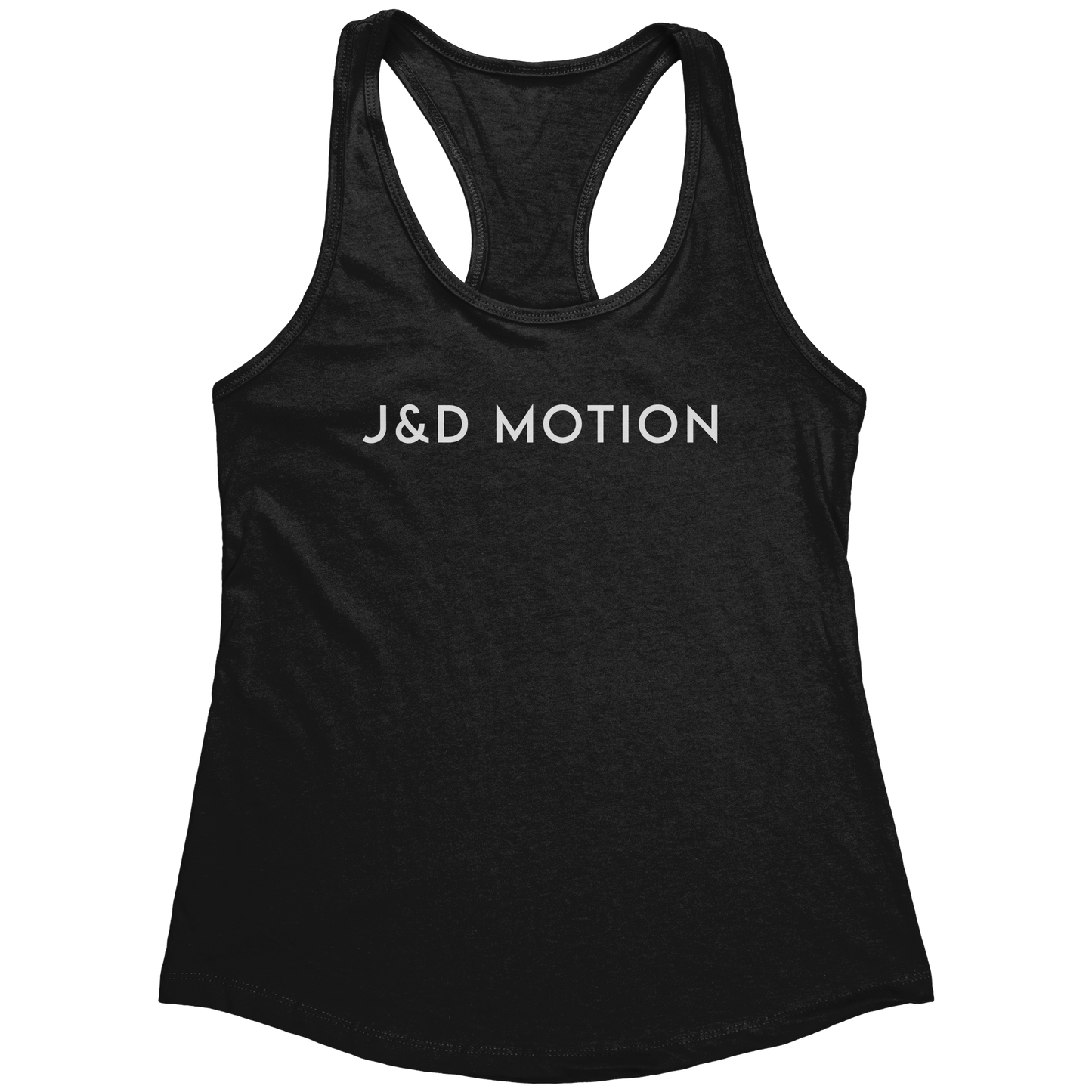 J&D Motion Women's Racerback Tank (White Text) by teelaunch