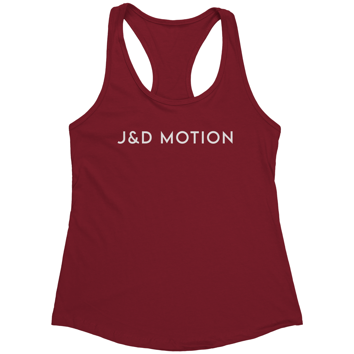 J&D Motion Women's Racerback Tank (White Text) by teelaunch