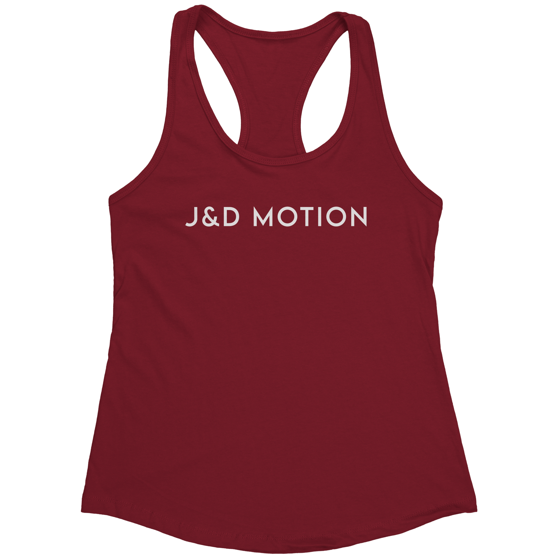 J&D Motion Women's Racerback Tank (White Text) by teelaunch