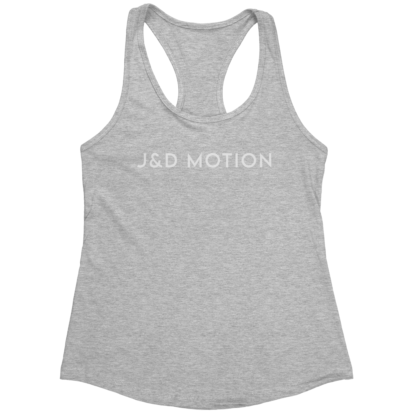 J&D Motion Women's Racerback Tank (White Text) by teelaunch