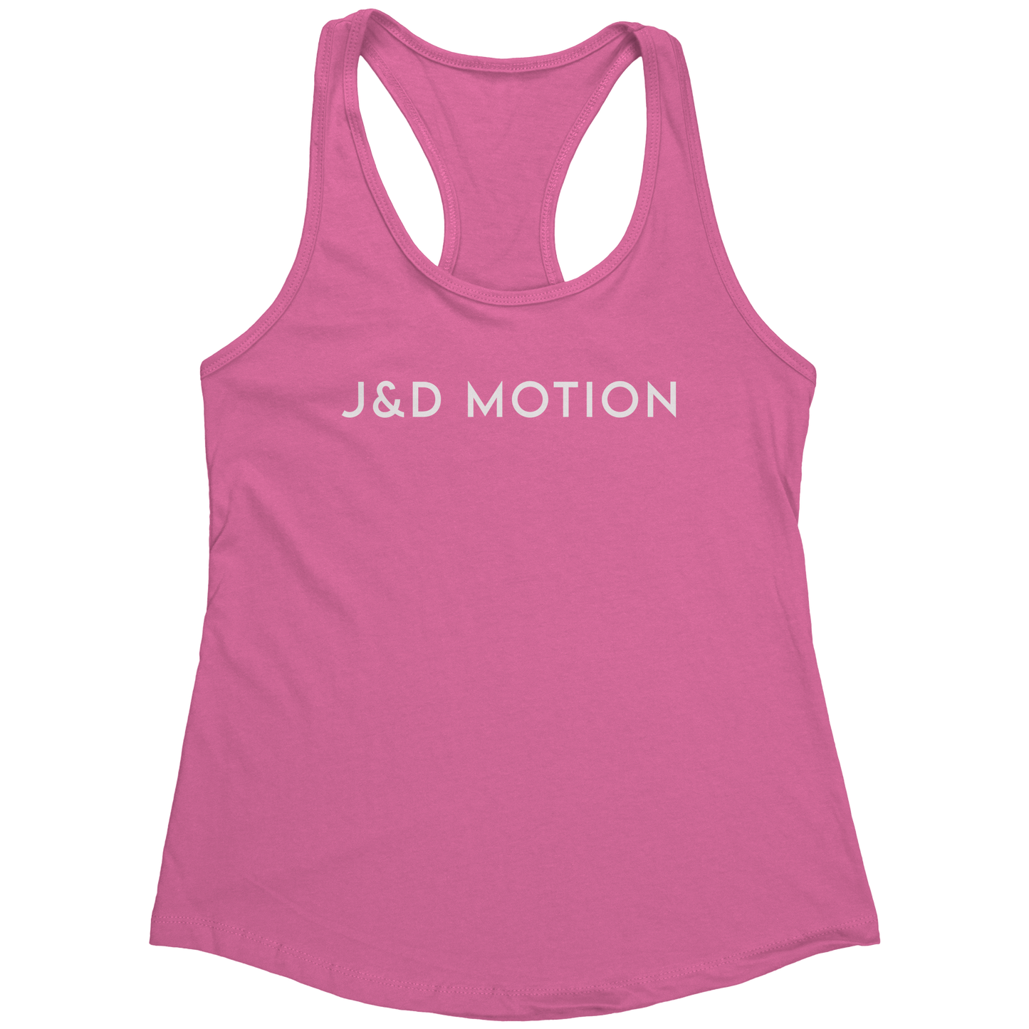 J&D Motion Women's Racerback Tank (White Text) by teelaunch