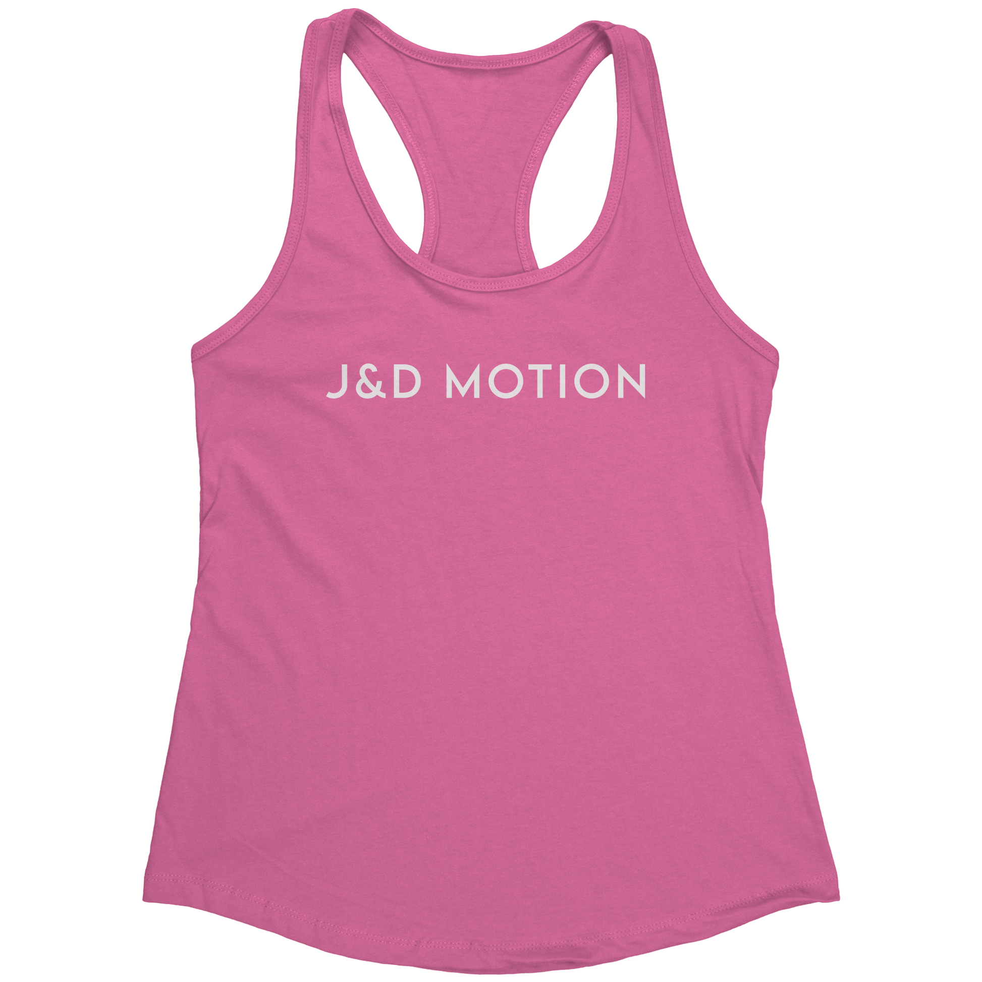 J&D Motion Women's Racerback Tank (White Text) by teelaunch