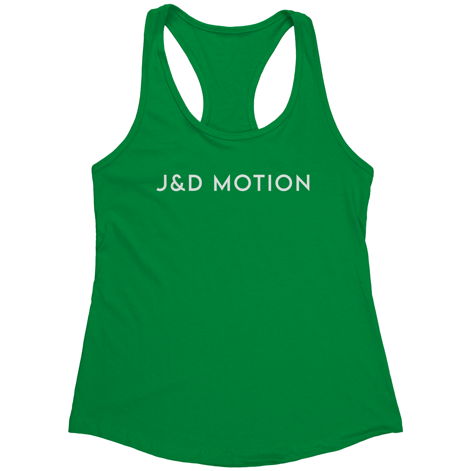 J&D Motion Women's Racerback Tank (White Text) by teelaunch