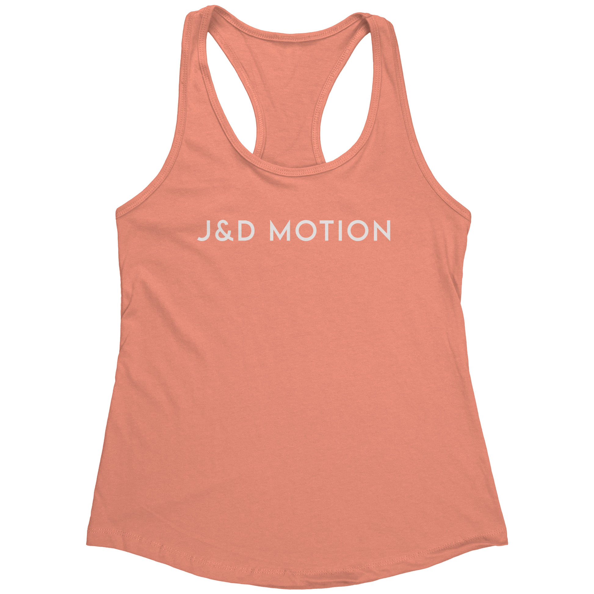 J&D Motion Women's Racerback Tank (White Text) by teelaunch