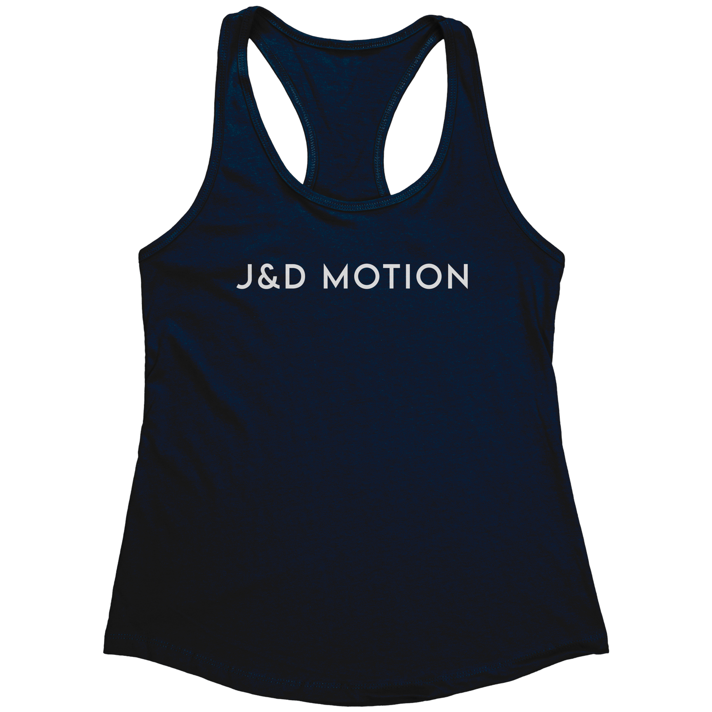 J&D Motion Women's Racerback Tank (White Text) by teelaunch