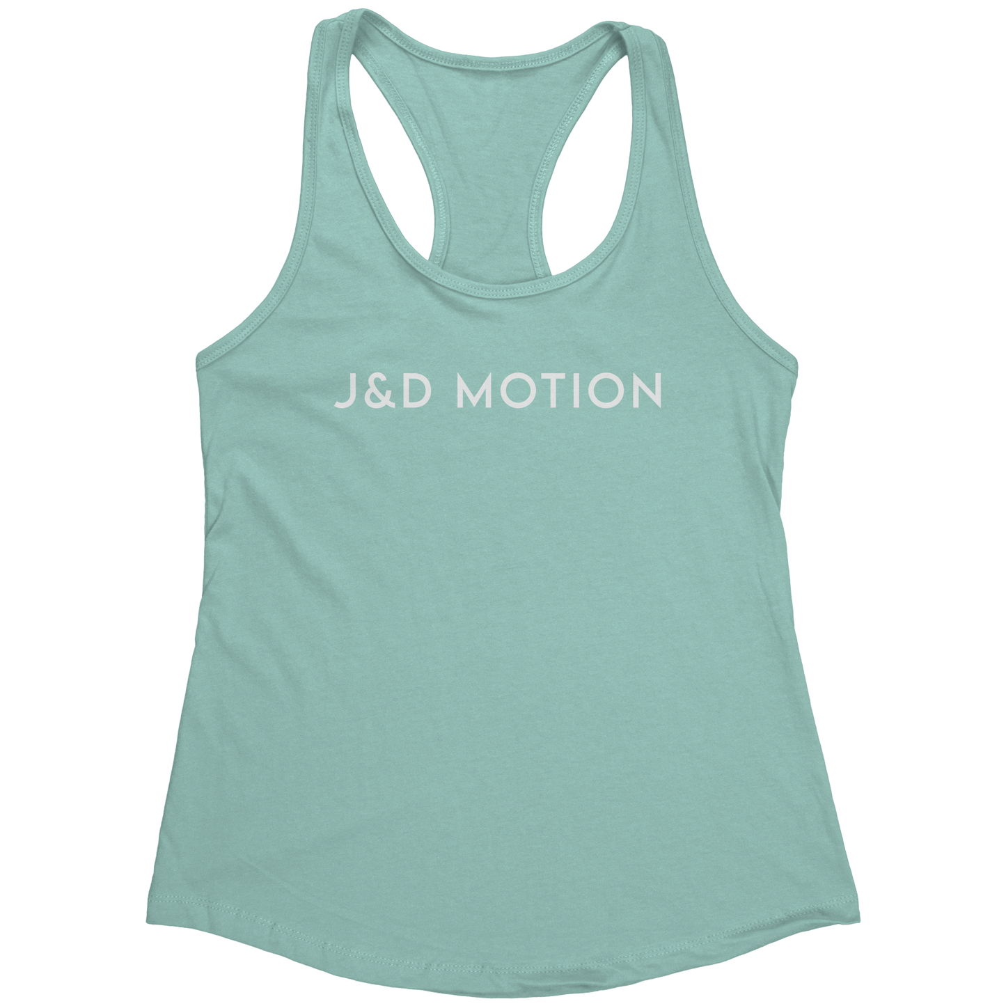 J&D Motion Women's Racerback Tank (White Text) by teelaunch