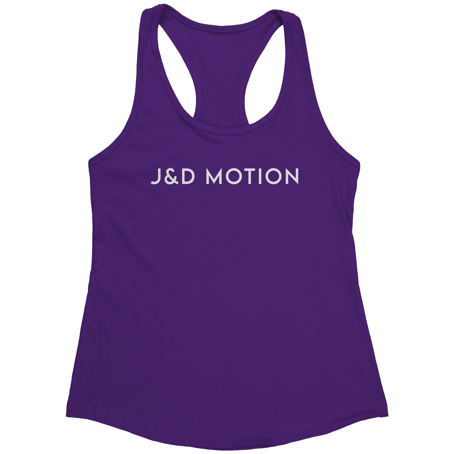 J&D Motion Women's Racerback Tank (White Text) by teelaunch