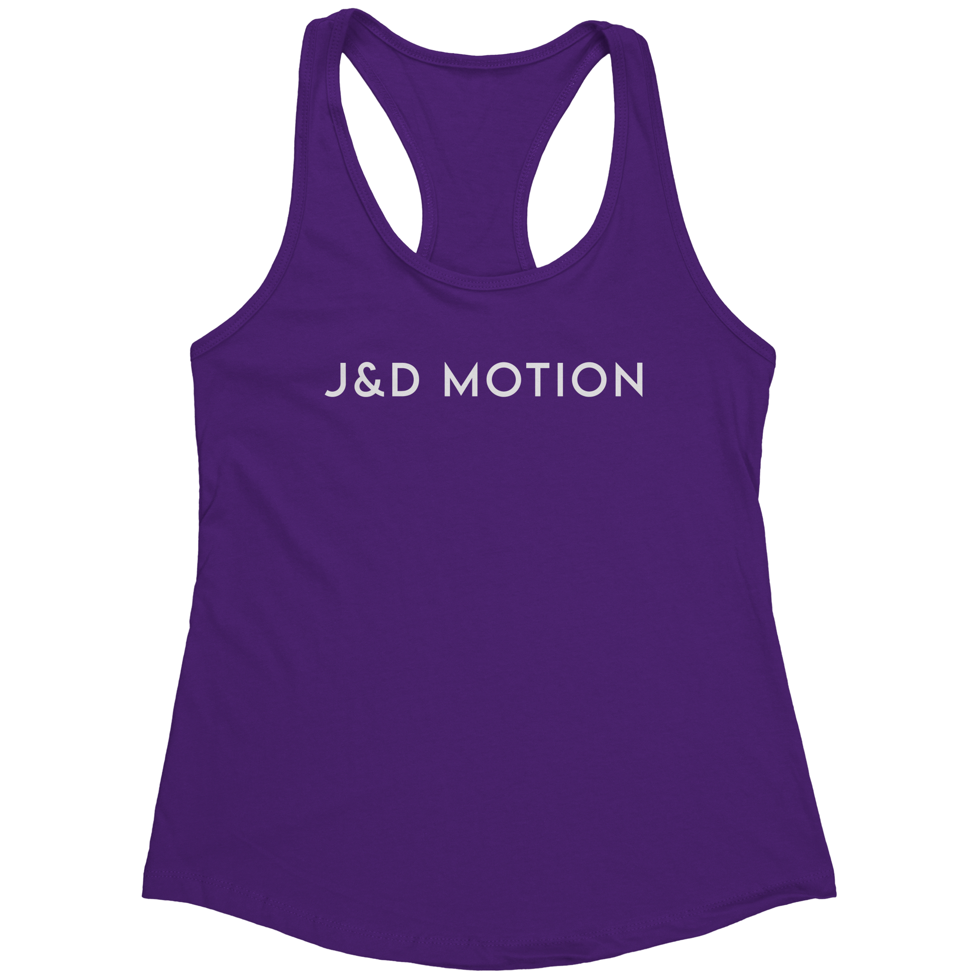 J&D Motion Women's Racerback Tank (White Text) by teelaunch