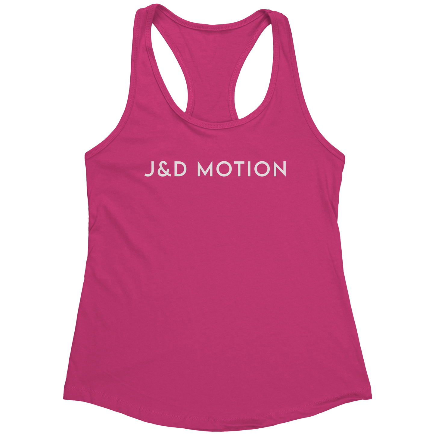 J&D Motion Women's Racerback Tank (White Text) by teelaunch