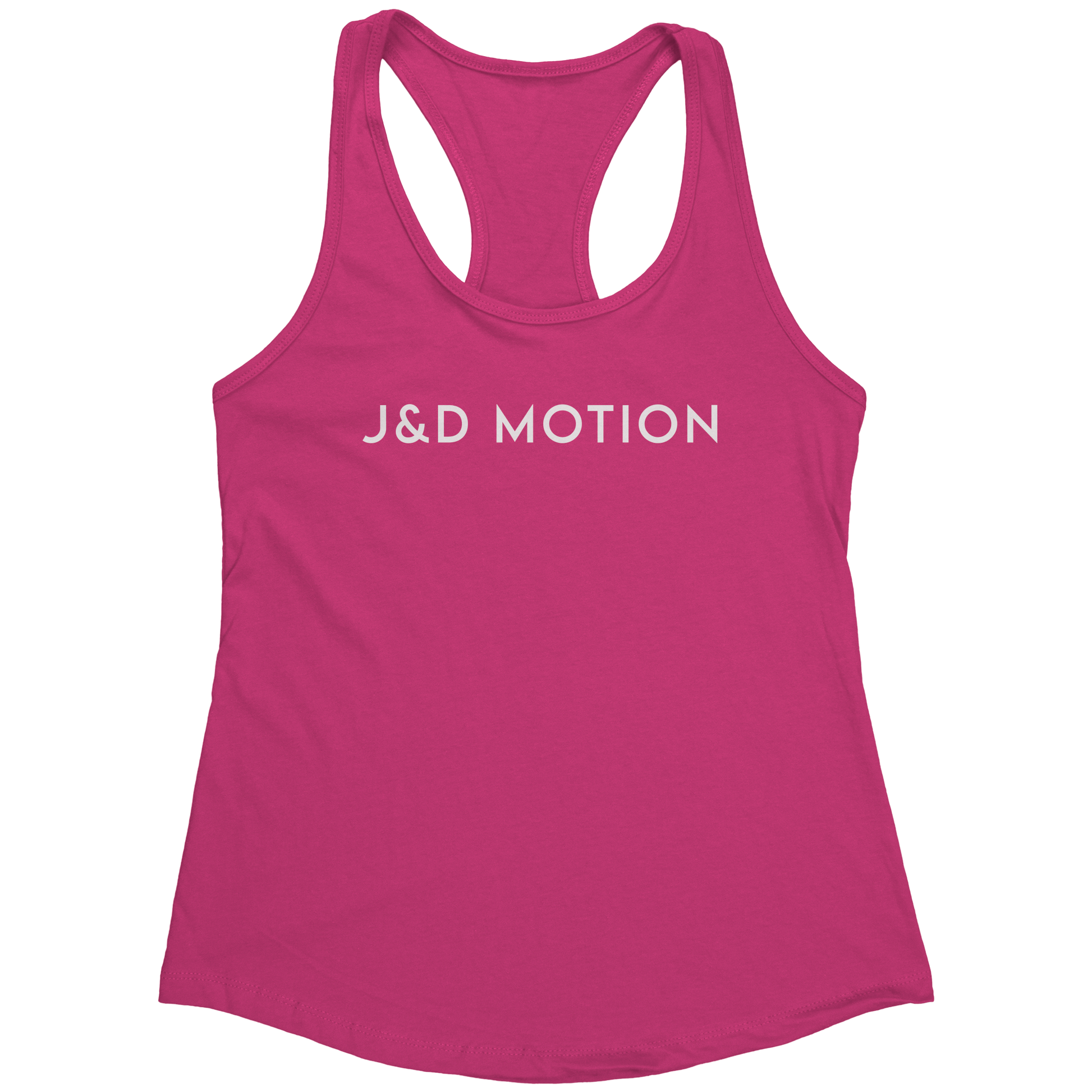 J&D Motion Women's Racerback Tank (White Text) by teelaunch
