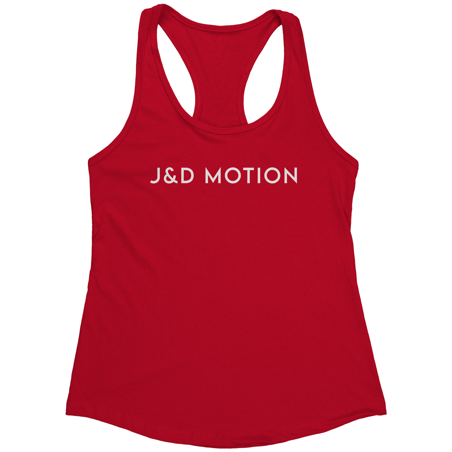 J&D Motion Women's Racerback Tank (White Text) by teelaunch