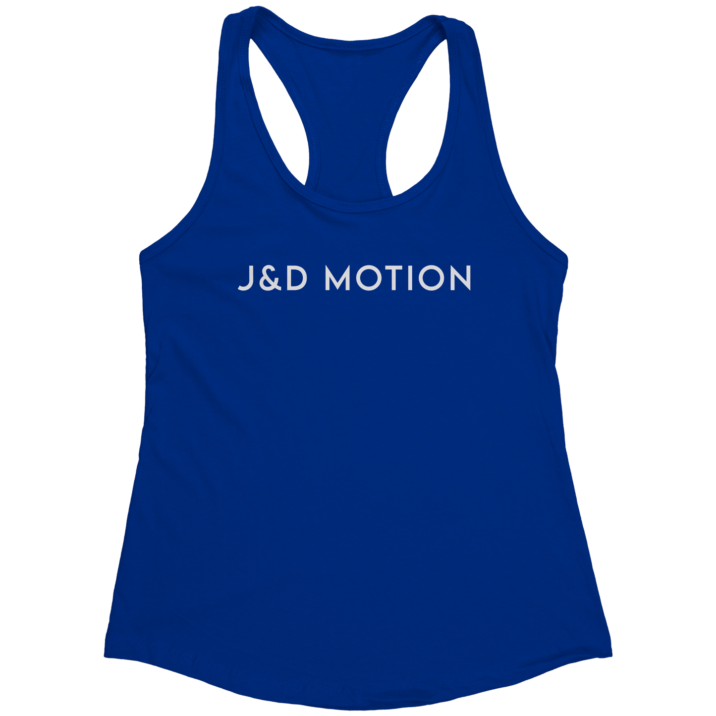 J&D Motion Women's Racerback Tank (White Text) by teelaunch