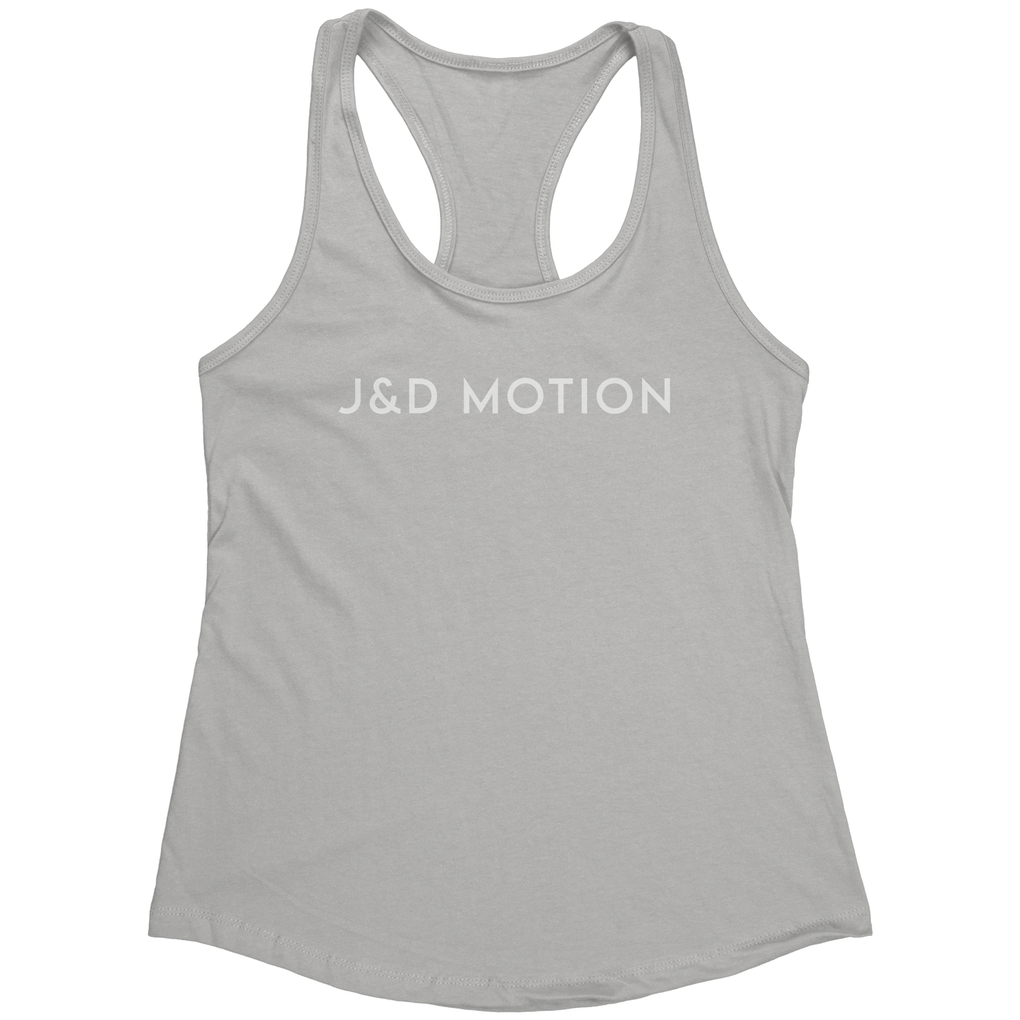 J&D Motion Women's Racerback Tank (White Text) by teelaunch